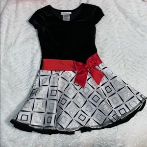 Black, red, white and gold formal dress size 5
